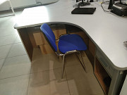 Стол офисный, б/у, светло-серый + тумба