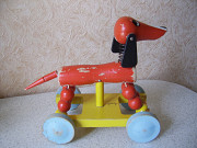 Игрушка - каталка Собачка из СССР