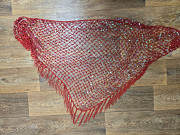 Большой платок с пайетками и бахромой