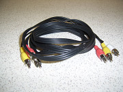 Кабель подключения AV через разьём 3RCA к телевизионному приемнику ( тюльпан)