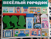 Деревянный конструктор Весёлый городок, 56 деталей, новый