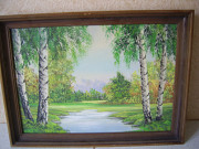 Картина " Березы " художник Колчанов масло