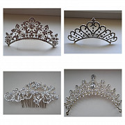 Короны, новые, металл, гребень-4шт