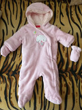 Комбинезон светло-розовый демисезонный, р.62-68