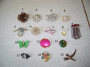 Броши винтаж Чехия, Германия, СССР