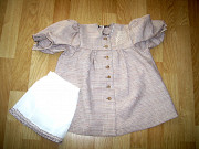 Платье на 1-2 года с подъюбником ткань - лен с вискозой