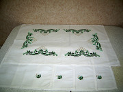 Салфетки сервировочные льняные с вышивкой ( комплект )