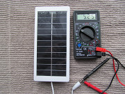 Солнечная батарея подзарядки от видеокамеры 5V, размеры 195х92 мм., разъем 5,5 мм.