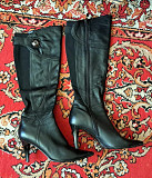 Сапоги осенние женские р.38 на каблуке, б.у