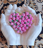 Ладони, новые, ручная работа из гипса в форме рук + ароматное мыло