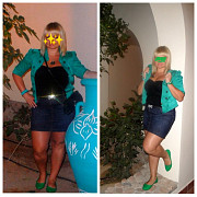 Пиджак жакет женский зеленый с леопардовым принтом